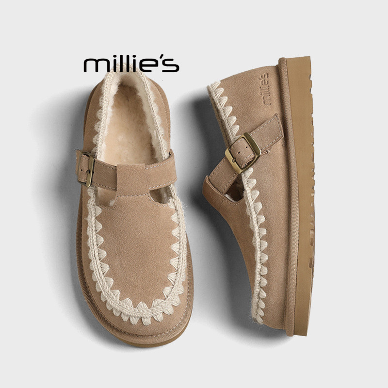 MILLIE'S/妙丽2026秋冬新款雪地靴加绒厚底保暖雪地棉鞋时尚休闲Z,女鞋,时尚雪地靴,淘宝优惠券,粉丝福利购,淘宝优惠卷