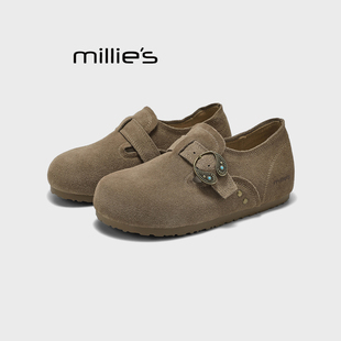 单鞋 妙丽时尚 舒适轻便平底勃肯鞋 一脚蹬2025秋冬新款 MILLIE