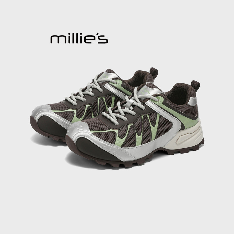 MILLIE'S/妙丽网面透气厚底老爹鞋女款秋新款运动休闲户外登山鞋,女鞋,老爹鞋,淘宝优惠券,粉丝福利购,淘宝优惠卷