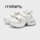 妙丽魔术贴厚底老爹鞋 女2026春季 MILLIE 透气镂空休闲运动雨鞋