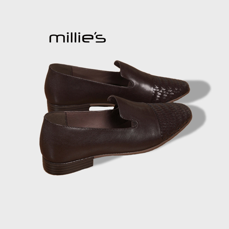 MILLIE'S/妙丽乐福鞋女真皮软皮法式超火小皮鞋平底软底单鞋夏款,女鞋,乐福鞋（豆豆鞋）,淘宝优惠券,粉丝福利购,淘宝优惠卷