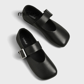 平底一字扣真皮百搭通勤单鞋 MILLIE 新款 玛丽珍鞋 妙丽2026春季