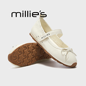 法式 妙丽蝴蝶结一字带芭蕾舞鞋 MILLIE 女春季 浅口玛丽珍鞋 雨鞋