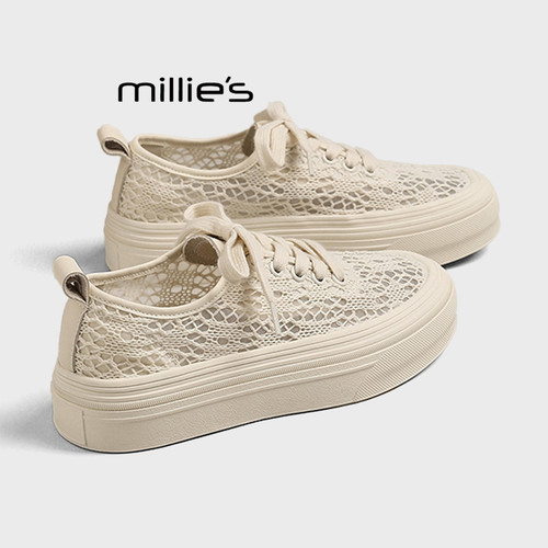 MILLIE'S/妙丽透气休闲小白鞋