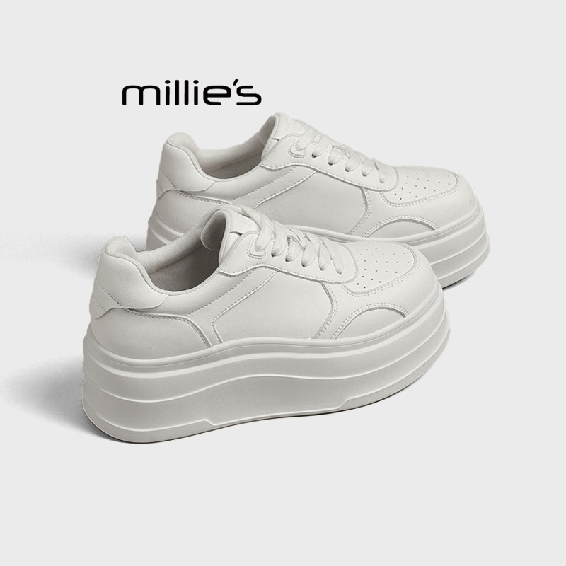 MILLIE'S/妙丽百搭休闲鞋女2026春款潮流经典增高厚底不累脚板鞋