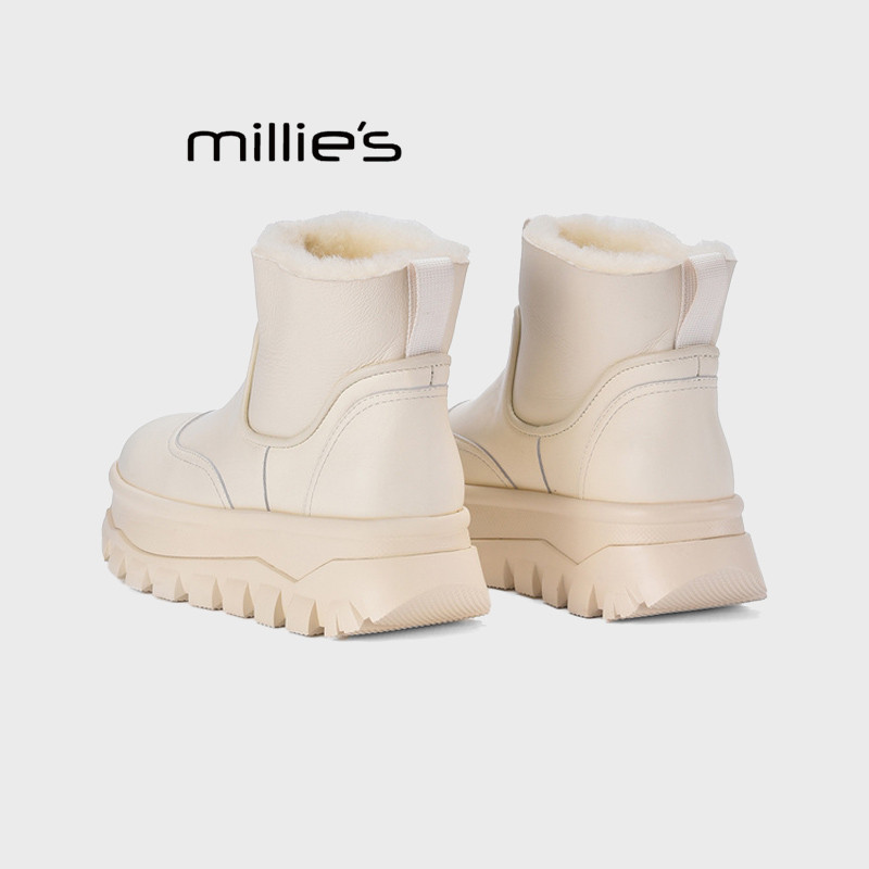 MILLIE'S/妙丽厚底雪地靴女冬季保暖毛绒短靴加绒防滑舒适棉靴Q,女鞋,时尚雪地靴,淘宝优惠券,粉丝福利购,淘宝优惠卷
