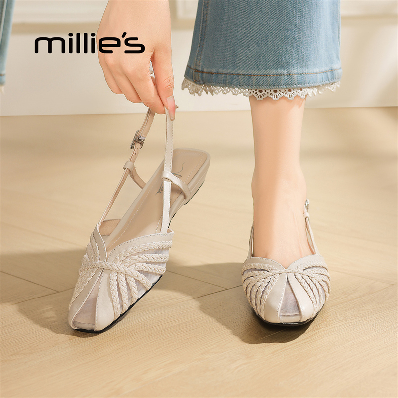 MILLIE'S/妙丽镂空编织罗马凉鞋