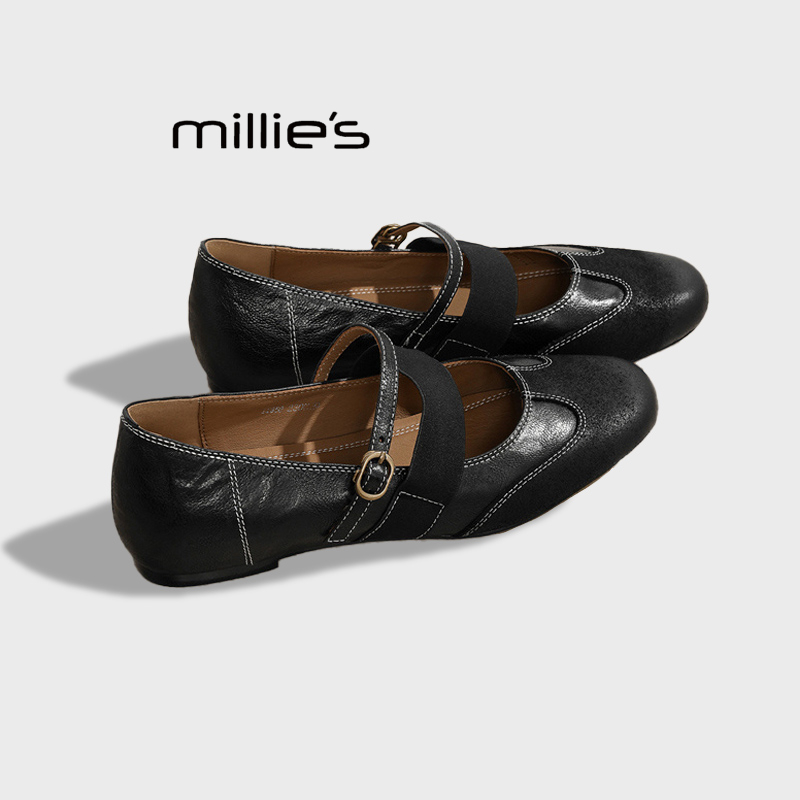 MILLIE'S/妙丽芭蕾风圆头单鞋