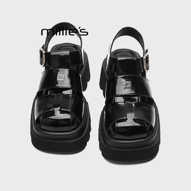 MILLIE'S/妙丽厚底凉鞋女2026年夏季千禧风增高舒适不累脚沙滩鞋Z