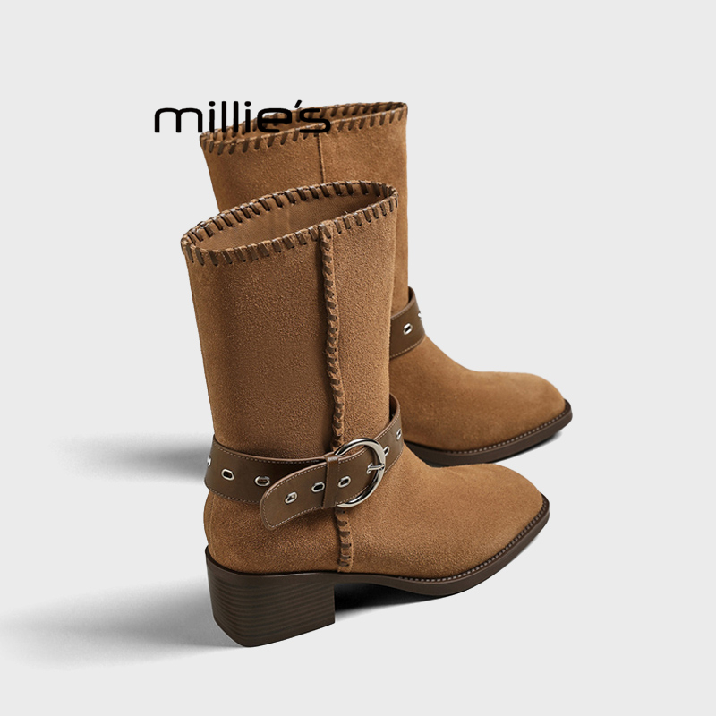 MILLIE'S/妙丽巨好穿百搭中筒靴