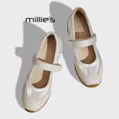 妙丽法式 优雅玛丽珍鞋 MILLIE 女真皮魔术贴内增高休闲浅口单鞋