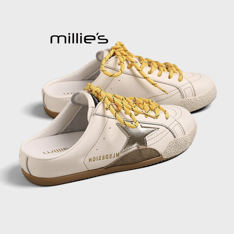 MILLIE'S/妙丽厚底内增高包头半拖鞋女外穿2026夏款一脚蹬休闲鞋Z