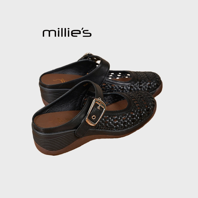 MILLIE'S/妙丽圆头平底一脚蹬