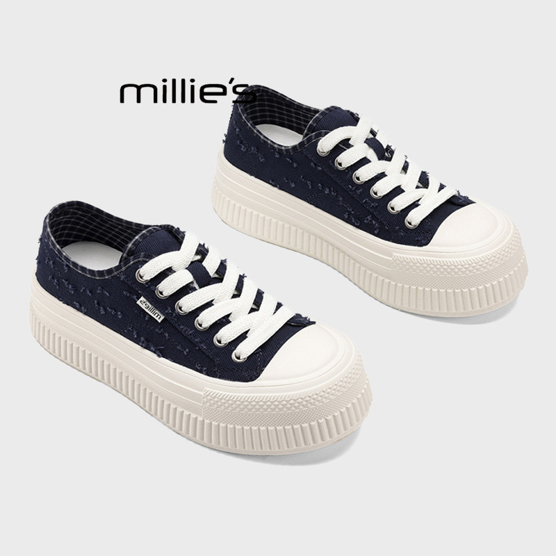 MILLIE'S/妙丽2026夏季百搭饼干帆布鞋轻便不累脚休闲绝美板鞋潮Z