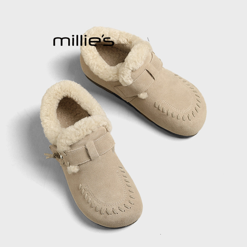 MILLIE'S/妙丽勃肯鞋冬季新款日系复古内增高丑萌鞋加绒雪地棉鞋Z,女鞋,时装靴,淘宝优惠券,粉丝福利购,淘宝优惠卷