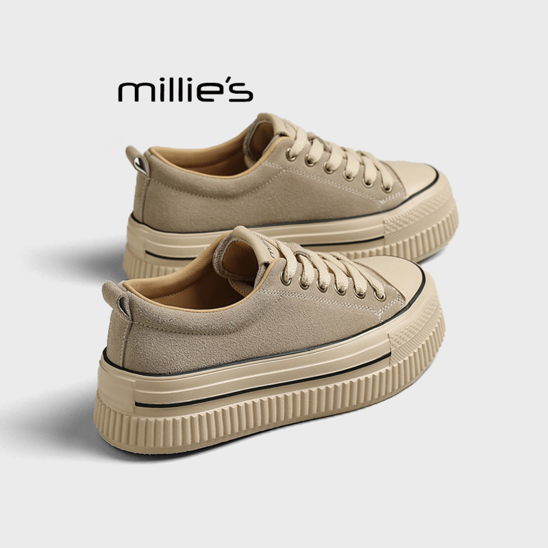 MILLIE'S/妙丽百搭圆头休闲板鞋