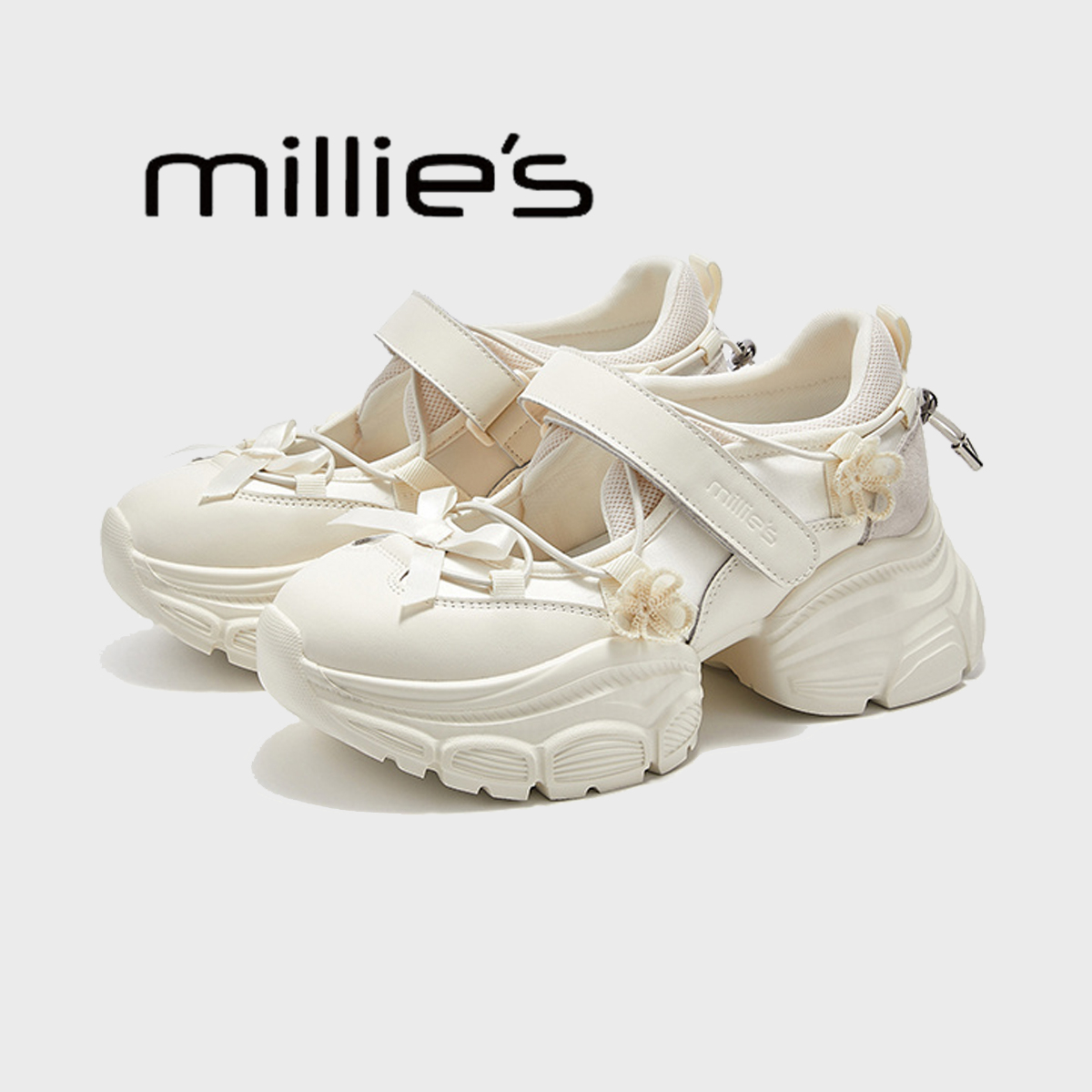 妙丽厚底老爹鞋增高鞋