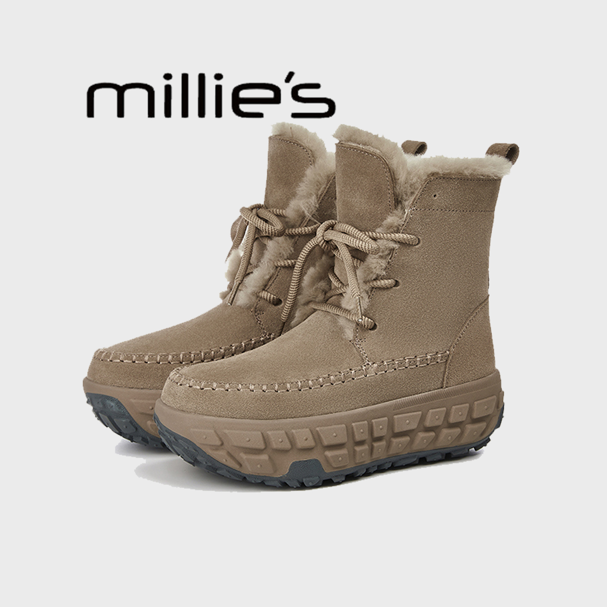 MILLIE'S/妙丽皮毛一体雪地靴