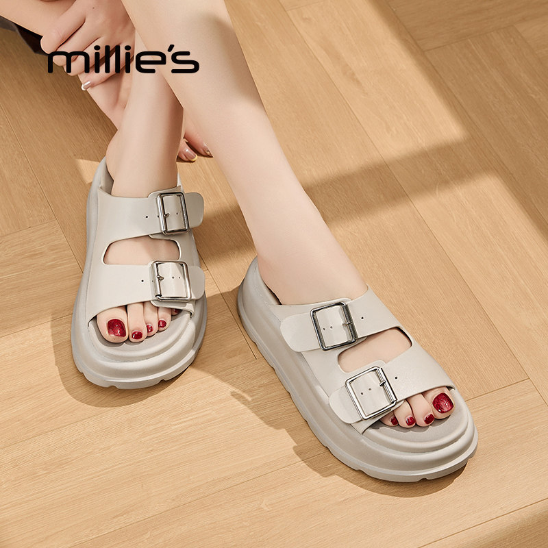 MILLIE'S/妙丽沙滩松糕凉拖鞋
