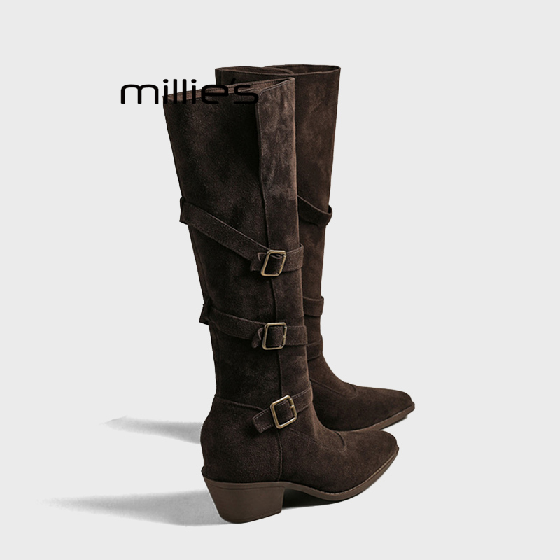 MILLIE'S/妙丽冬季加绒骑士靴