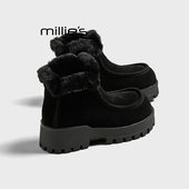 妙丽真皮厚底加绒保暖雪地靴女防滑百搭显瘦短靴棉鞋 MILLIE 冬Z
