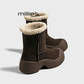 MILLIE 两穿靴子厚底防滑保暖大棉鞋 妙丽雪地靴女加绒加厚冬季