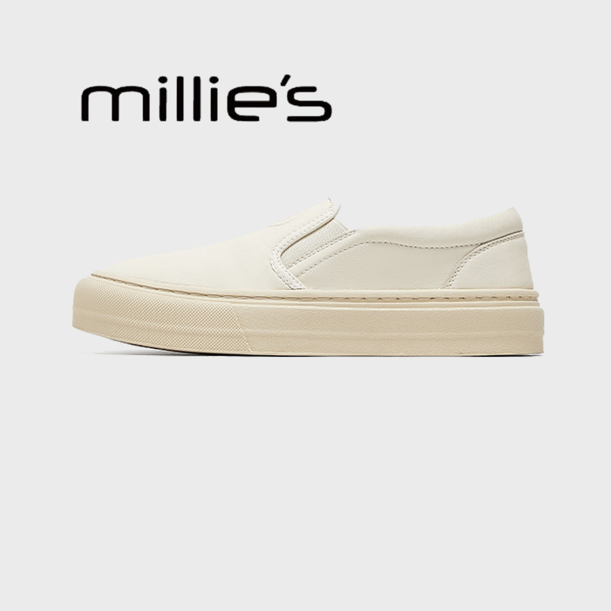 MILLIE'S/妙丽圆头厚底低帮鞋 套脚休闲鞋简约百搭运动女鞋