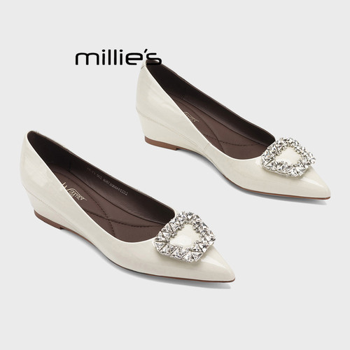 MILLIE'S/妙丽绝美水钻方扣单鞋