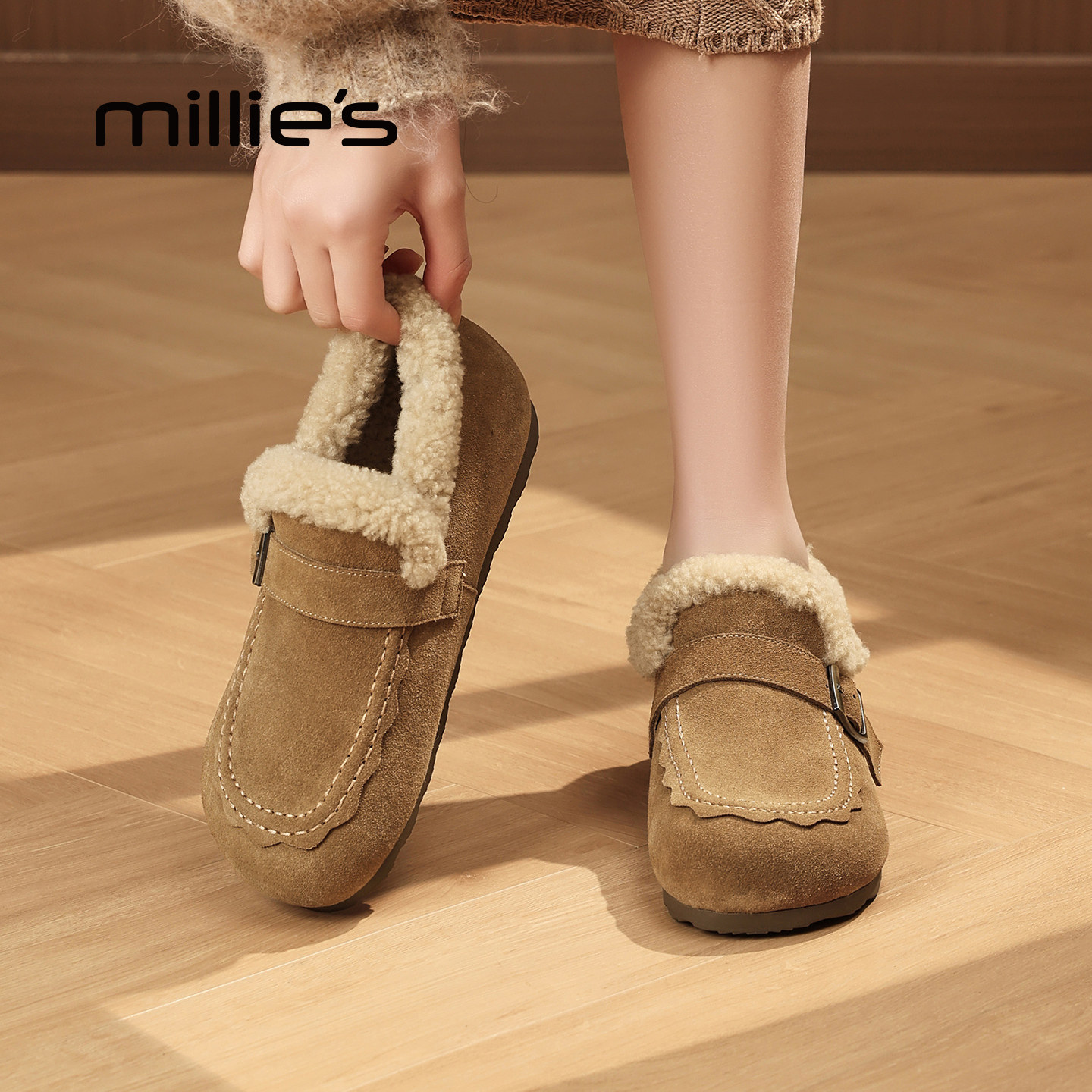 MILLIE'S/妙丽真皮复古勃肯鞋