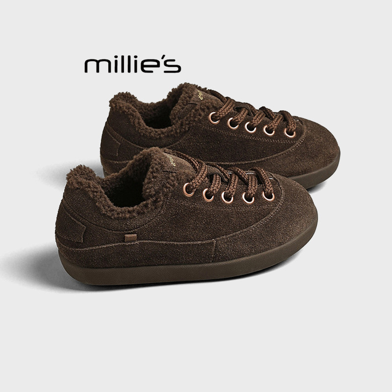 MILLIE'S/妙丽冬季加绒两穿袜套鞋女时尚百搭舒适厚底显瘦休闲鞋Q,女鞋,休闲板鞋,淘宝优惠券,粉丝福利购,淘宝优惠卷