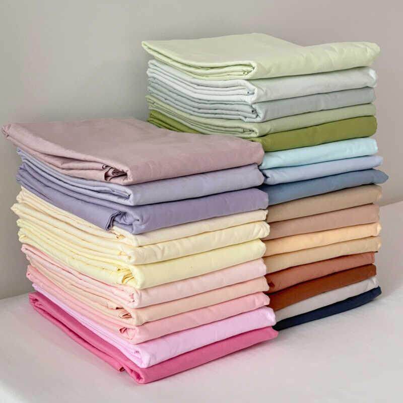 六月雨白 纯色素色全棉纯棉单品百搭单件床单床笠被单100棉四季