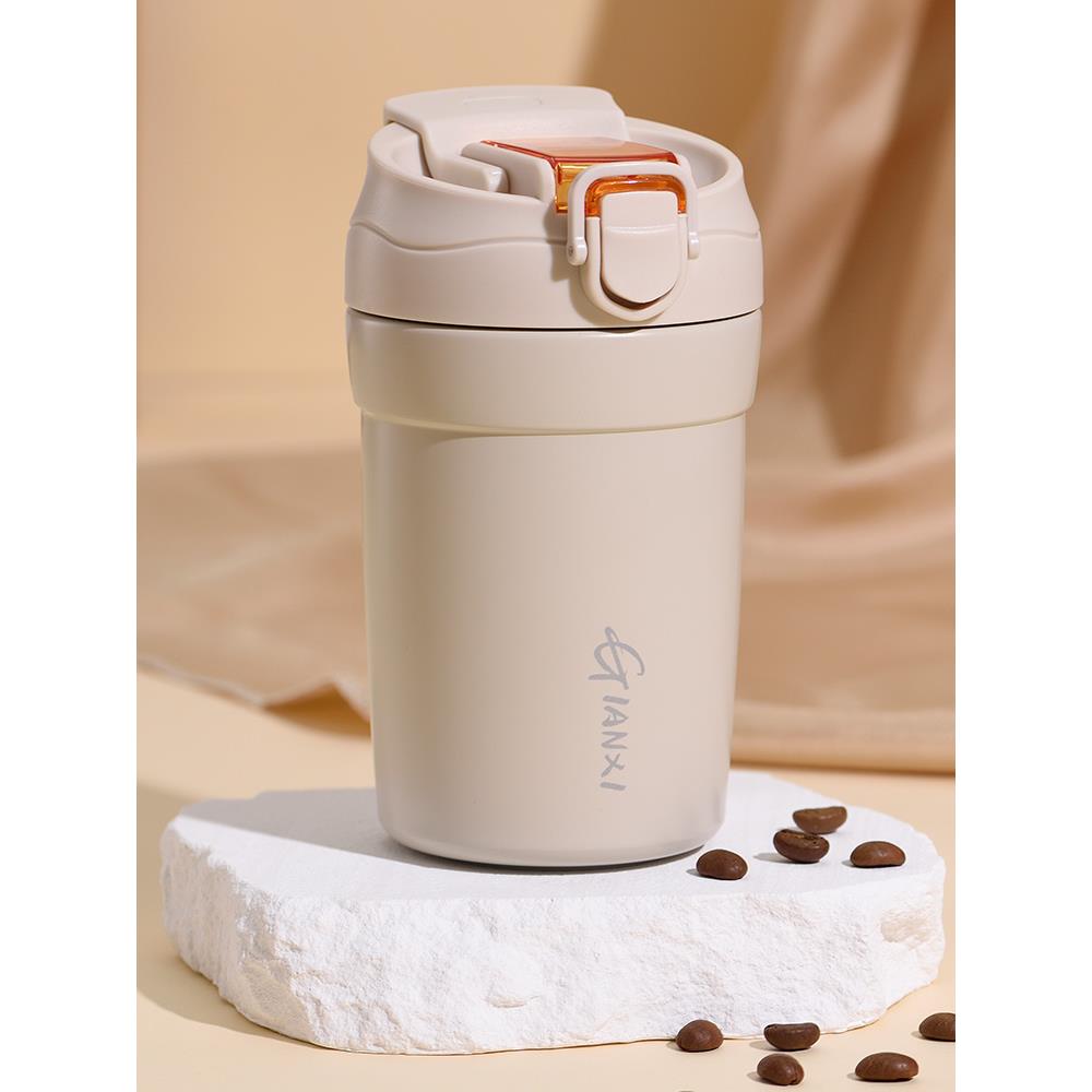 保温杯女生高颜值新款咖啡杯陶瓷内胆便携随行杯子大容量吸管水杯