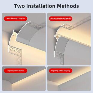 免吊顶反光灯槽明装洗墙灯悬浮铝槽型材回光灯槽线型灯石膏线条灯