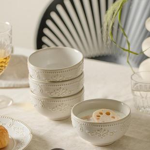 碗碟套装 覆古高颜值盘子菜盘米饭碗乔迁新居送礼餐具 家用陶瓷法式