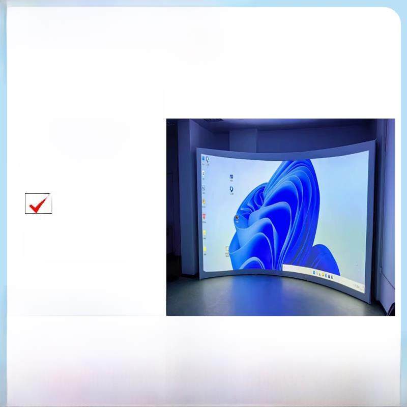 投影仪高清电动幕布升降屏幕喷绘背景抗光大型弧形幕环形画框幕250寸 300寸 400寸全息纱幕金属幕尺寸定制