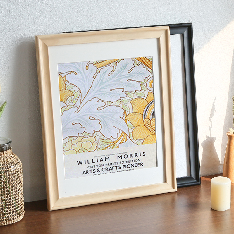 装裱画框实木大尺寸欧式挂墙50厘米60cm40拼图4开8K相框A3白黑色