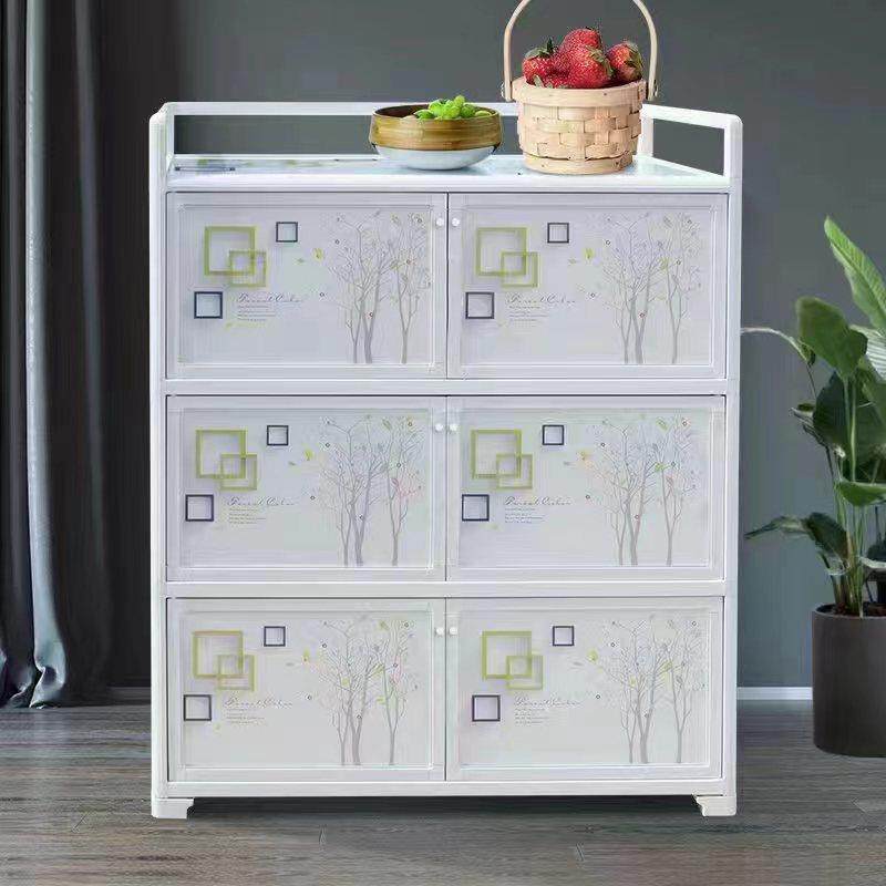 餐边柜厨房橱柜储物柜铝合金钢化玻璃茶水柜多功能碗柜家用现代简