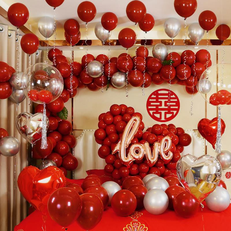 婚房场景布置女方卧室新房气球装饰套装创意浪漫婚礼结婚用品大全