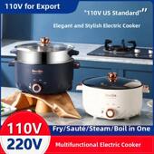 110V美 日电火锅宿舍小电锅大容量电锅多功能一体锅