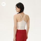 omshan·日常修身 后V吊带背心 带胸垫舒适简约可外穿内搭瑜伽上衣