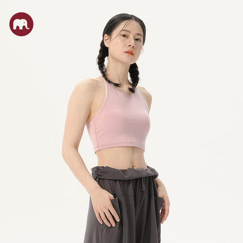 omshan·basic 挂脖式交叉吊带背心 亲肤美背运动瑜伽文胸上衣