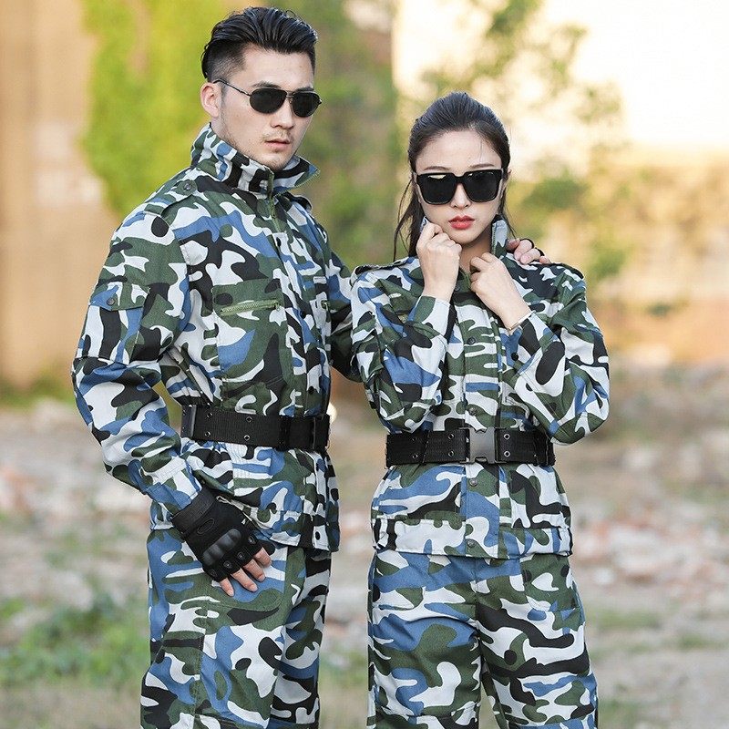 迷彩劳保工作服套装男薄款军训服