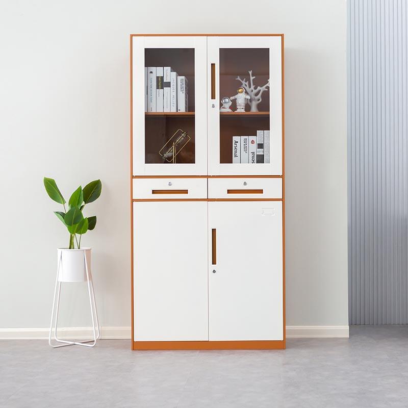 钢制文件储物柜办公室资料铁皮书柜带锁财务凭证档案抽屉式矮柜