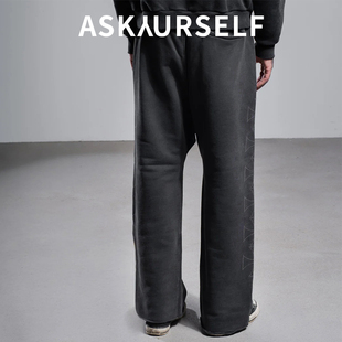 askyurself休闲运动裤十字钉宽松慢跑者简约通勤宽松长裤2026新品