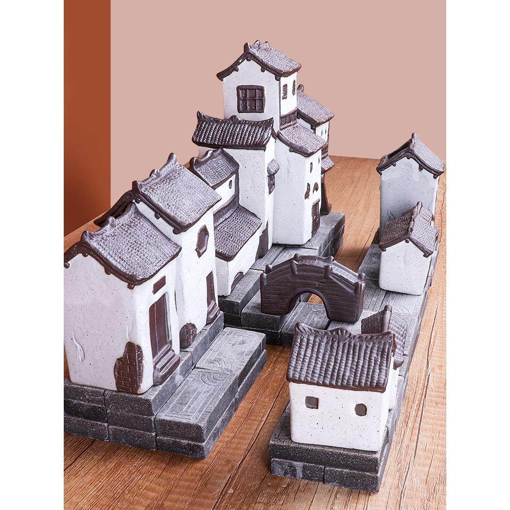 鱼缸景观摆件高端创意陶瓷中式小房子古建筑模型组合修改成套,宠物/宠物食品及用品,造景/装饰,淘宝优惠券,粉丝福利购,淘宝优惠卷