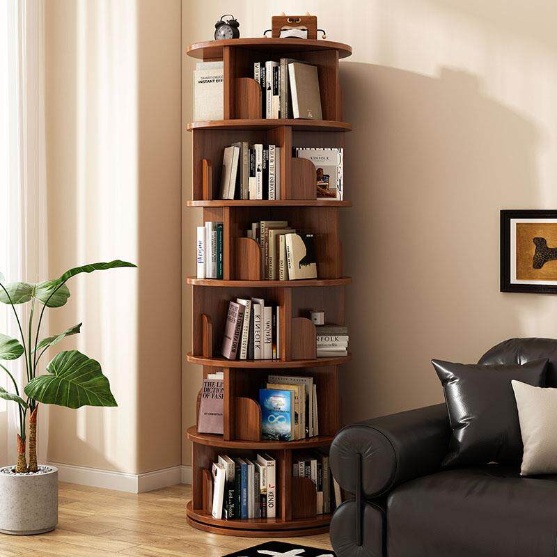 实木生态板旋转书架360度书柜落地儿童阅读书架绘本架卧室置物架