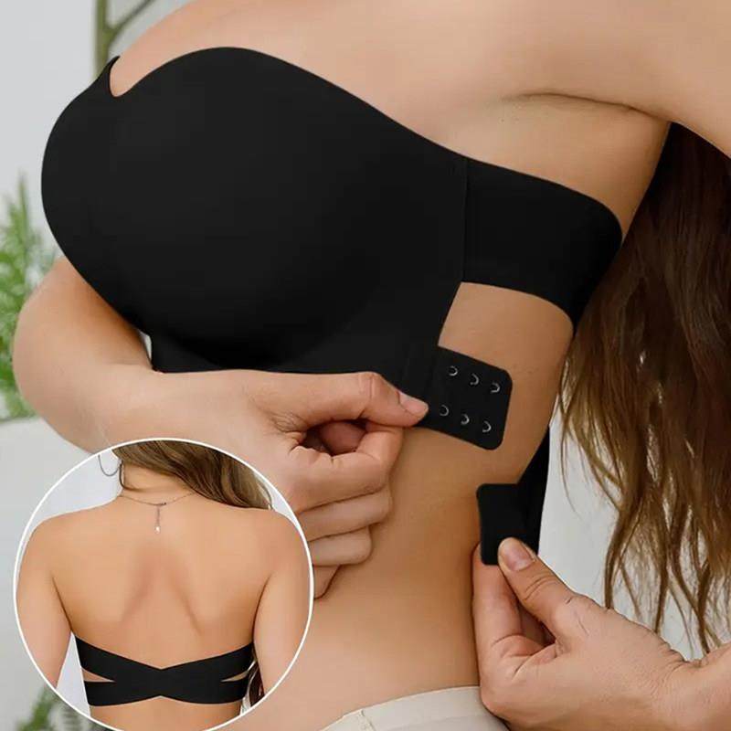 交叉无肩带防滑条文胸可拆胸垫内衣薄款聚拢小胸侧扣文胸运动奶罩,女士内衣/男士内衣/家居服,文胸,淘宝优惠券,粉丝福利购,淘宝优惠卷