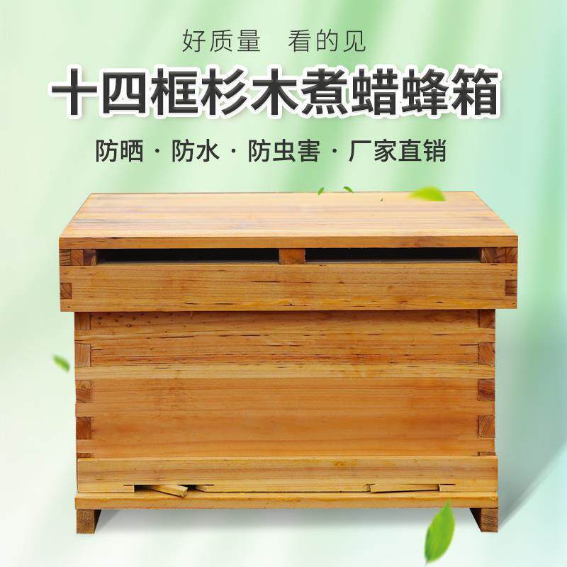 浸煮蜡蜜蜂箱中蜂标准十四框全杉木蜂箱高箱意蜂蜂箱全套养蜂工具