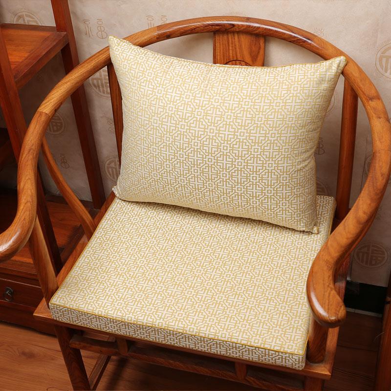 新中式圈椅坐垫红木沙发棉麻凳子椅垫餐椅垫仿古太师椅子坐垫加厚