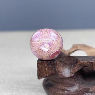 浅樱白贝大漆珠文玩手串佛珠送礼国潮文创原创个性炼配珠手工非遗